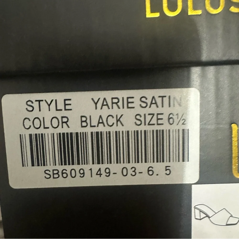 Lulu's Satin Black Block Heel Mules Women’s 6.5 NIB - Picture 5 of 6